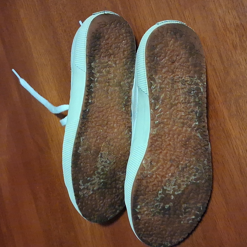 Superga Classic White Canvas Lace Up Sneakers Womens Sz 37/US 6.5M - Picture 10 of 11